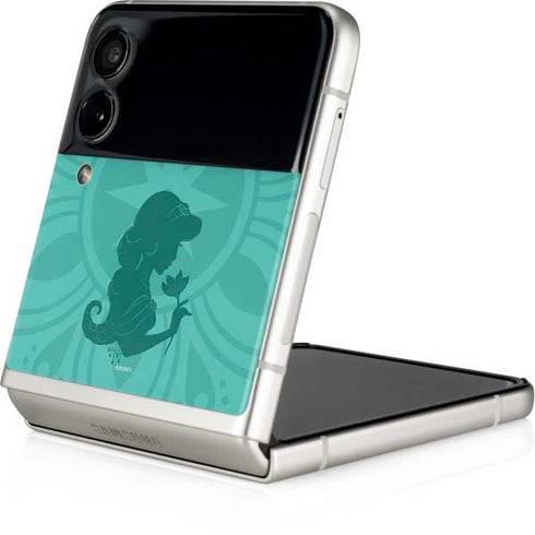 Disney Aladdin Princess Jasmine Silhouette Flower Galaxy Z Flip3 5G Skin